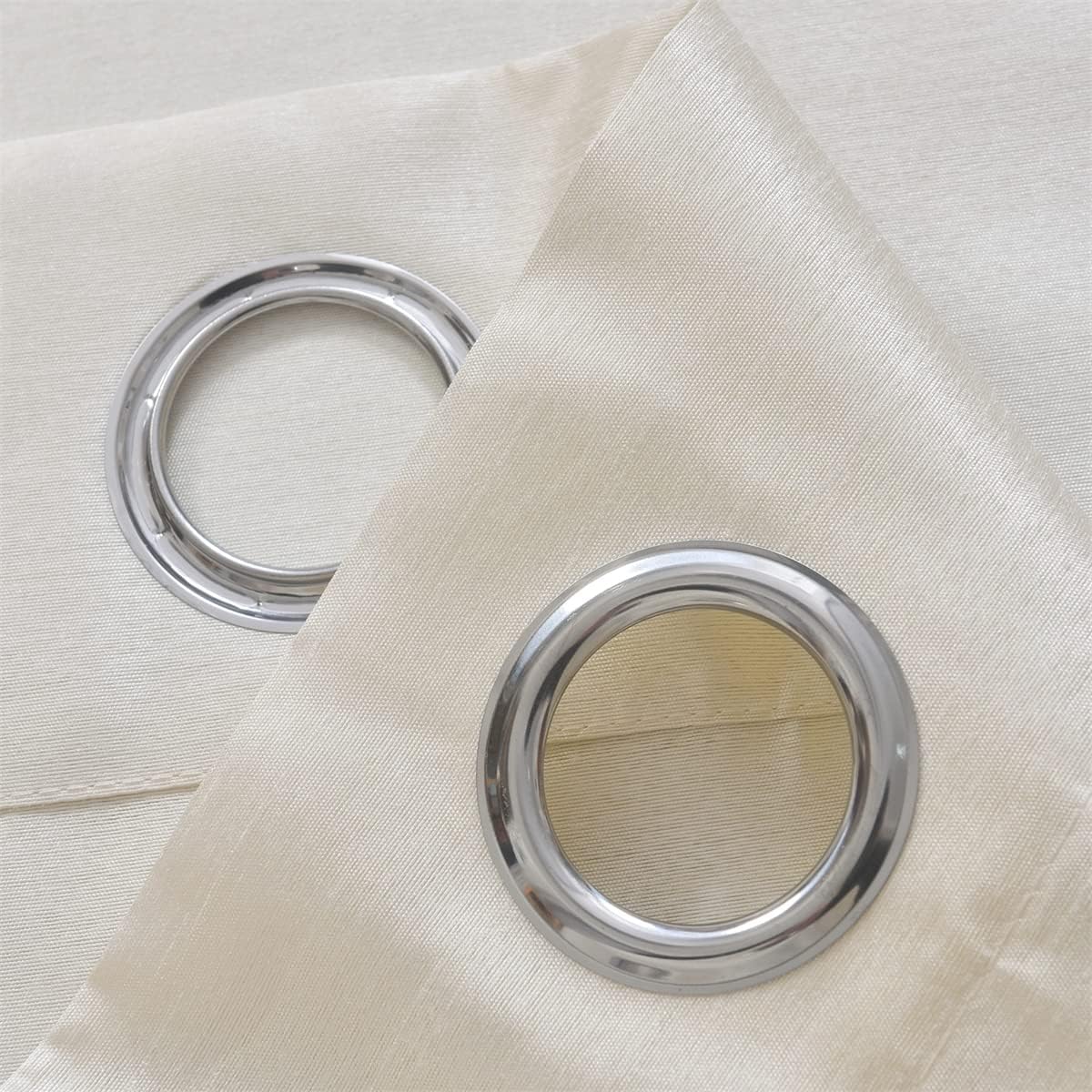 Semi Sheer Faux Silk Curtains, 2 Panels Set with Grommet Top for Light Filtering & Privacy luxury minimalist style drape Textured Room Darkening Curtain Blackout Linen Textured Curtains Semi-Sheer rubber print foil backing langsir bidai blackout sheer Rin