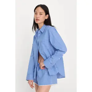 POPLIN CLASSIC BOXY SHIRT | BLUE & WHITE STRIPE POPLIN CLASSIC BOXY SHIRT | BLUE & WHITE STRIPE