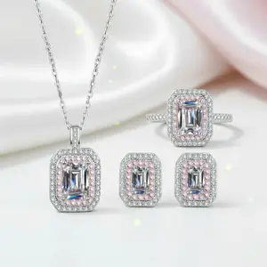 Emerald Cut Diamond Option Double Halo Jewelry