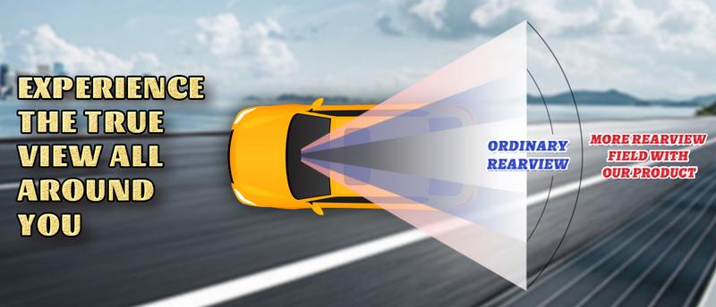 11.81" Panoramic Convex Rearview Mirror | Interior Clip-On Wide Angle for Effective Blind Spot Reduction | HD Visibility, Universal Fit for Car/SUV/Trucks