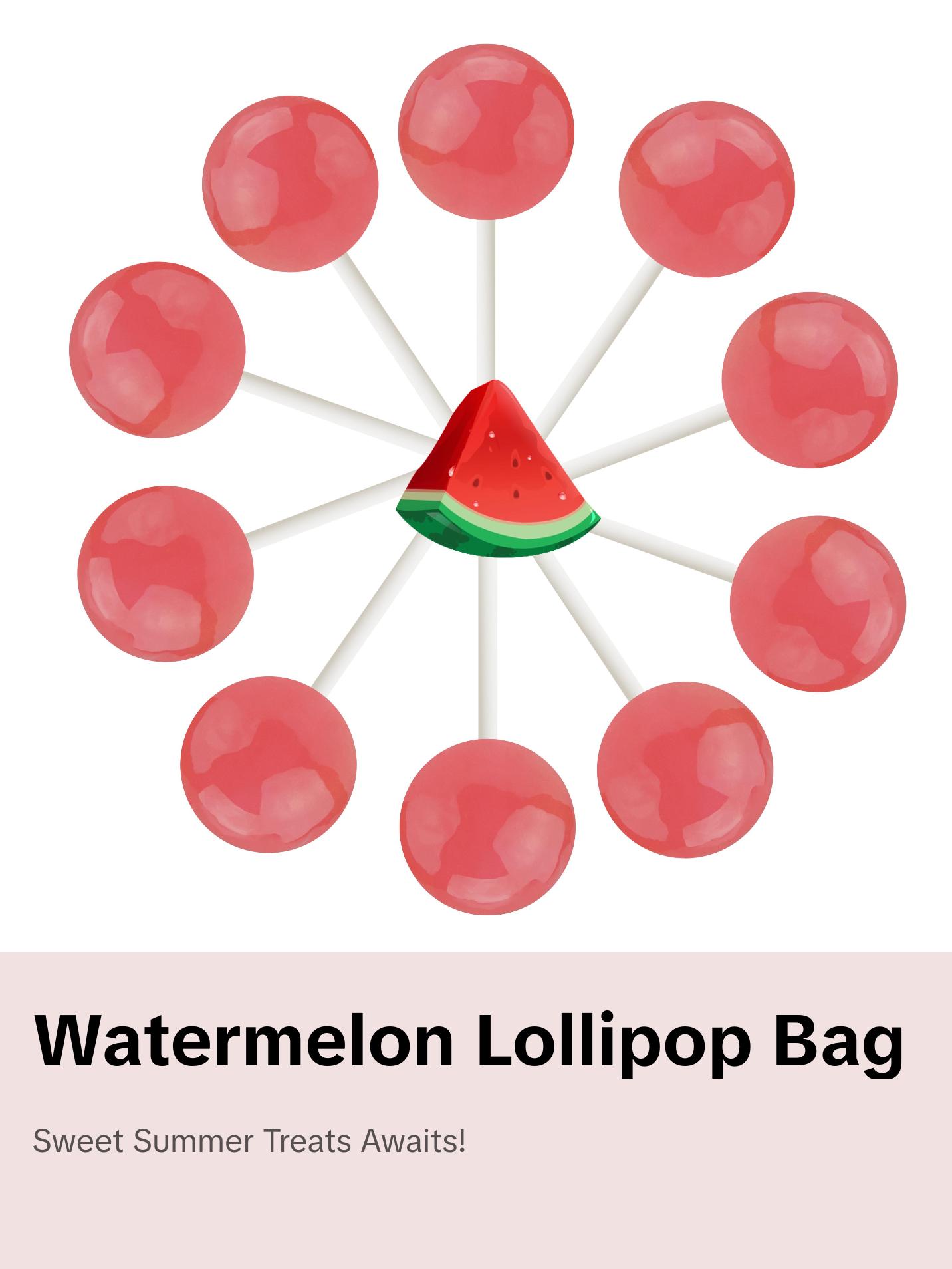 10ct. Watermelon Lollipop Bag