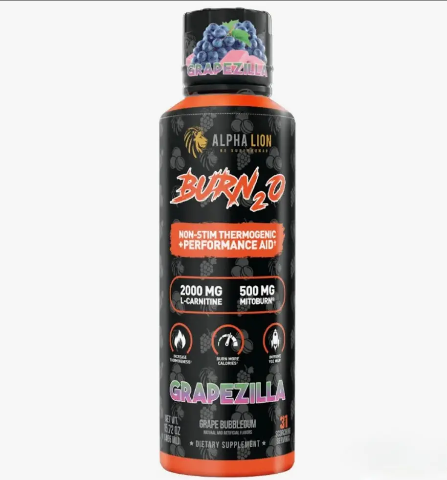 Alpha Lion Burn20 Stimulant Free Liquid Formula | L-Carnitine MitoBurn and CaloriBurn GP | Metabolic and Cellular Energy Support | Daily Performance and Endurance Support