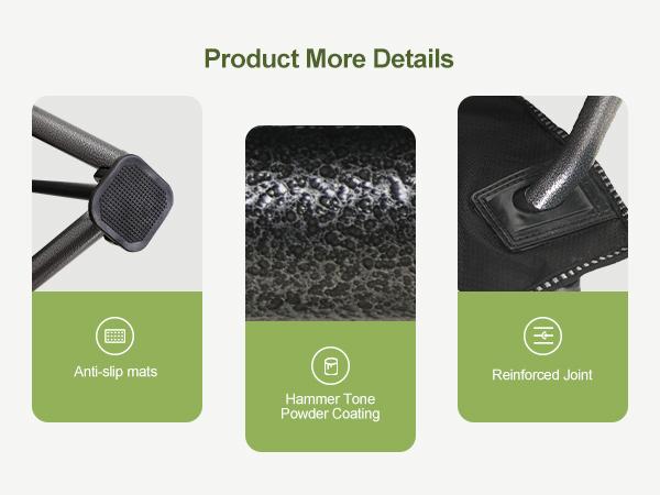 PHI VILLA Oversized Camping Folding Chair, Heavy Duty Support 450 LBS Steel Frame Collapsible Padded Arm Chair with Cup Holder Quad Lumbar Back, Portable for Outdoor