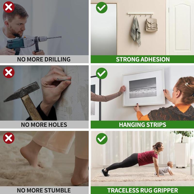 2 Pack Nano Double Sided Tape Heavy Duty Mounting Tape Sticky Walls, Alien Tape Double Sided Heavy Duty Rug Tape, Duty Multipurpose Mounting Transparent Tape for Paste Items