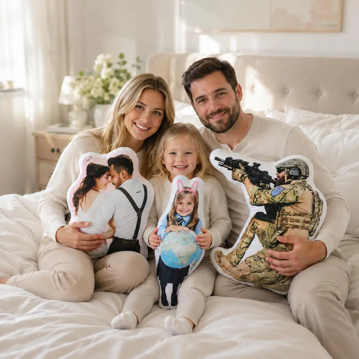 Custom Photo Pillow Personalized Body Shape Pillow, Unique Photo Gift For Family Friends Couples, Soft Plush Memory Pillow, Personalized Picture Pillow For Birthday Christmas Anniversary
