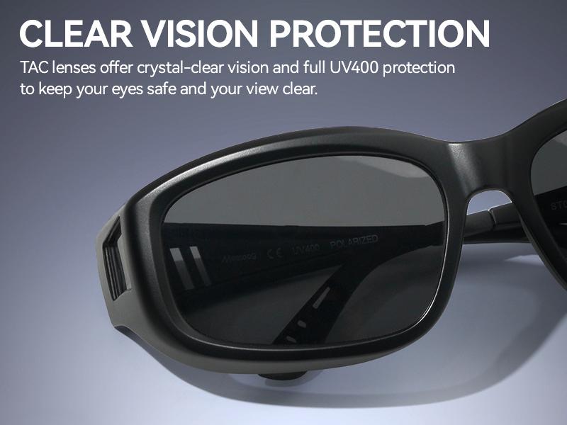 Fashion Polarized Fit Over Sunglasses for Men, UV400 Protection, Rectangle Lightweight Wrap Around Shades For Men ST0070 SpringStatements Fashion Polarized Fit Over Sunglasses for Men, UV400 Protection, Rectangle Lightweight Wrap Around Shades For Men ST0070 SpringStatements