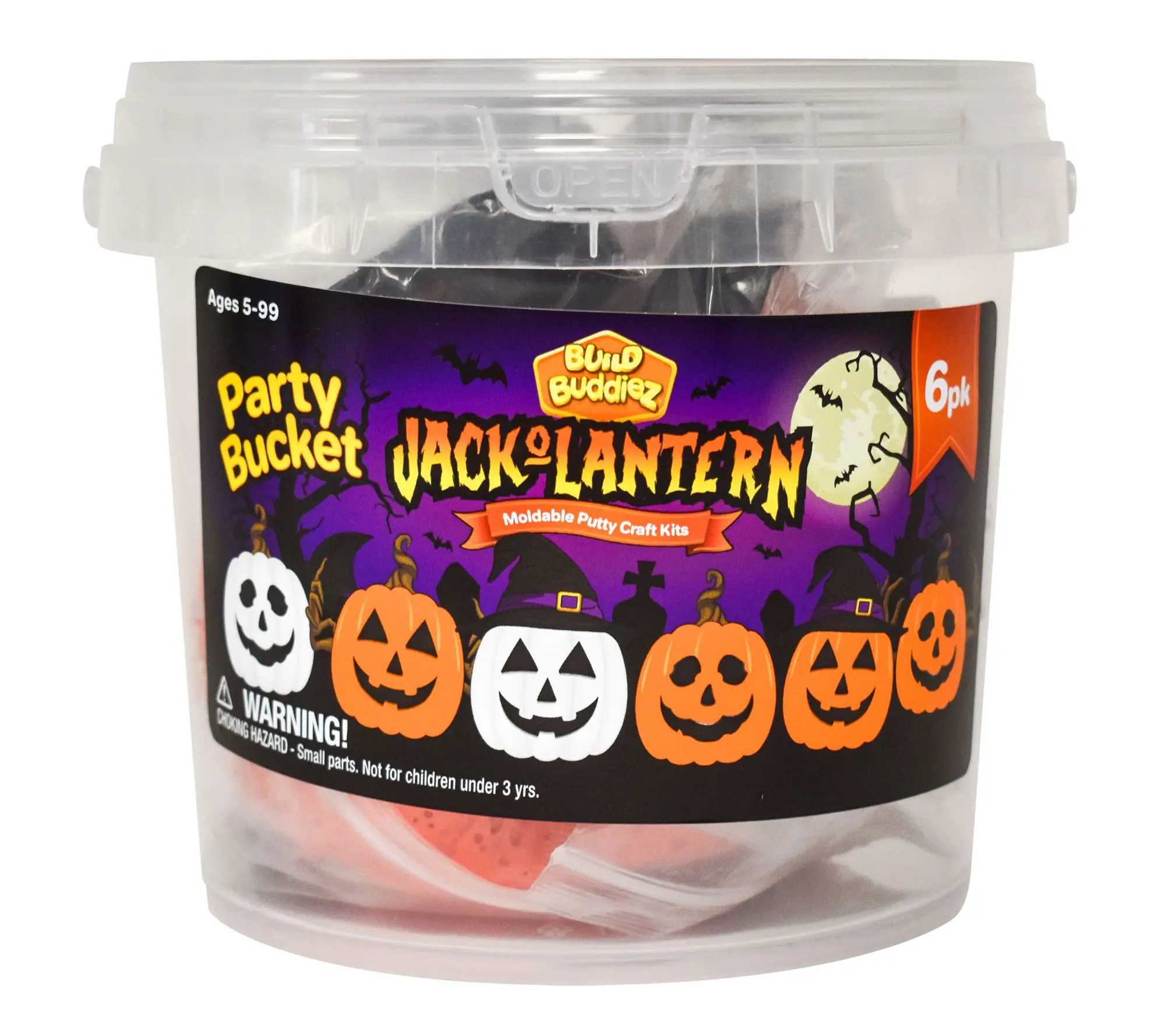 Build Buddiez Jack-O-Lantern - 6pk Party Bucket