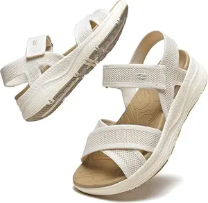 Womens Orthopedic Sandals Arch Support for Plantar Fasciitis Comfortable Walking Sandals Adjustable Strap Summer Beach