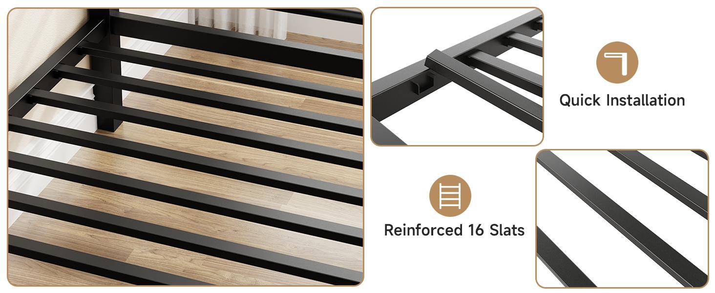 【SPOTLIGHT DAY】ONBRILL Bunk Bed Twin Over Twin, Bunk Beds with Power Desk & Outlet, Metal Bunkbeds Frame with Safety Guardrail & Ladders, Upper Bed with Storage Rack, Heavy-Duty