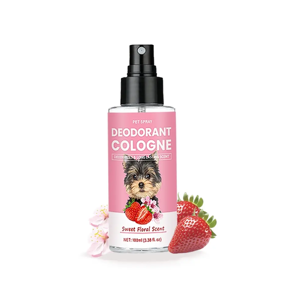 Pet Deodorizing Perfume, Odor Eliminator, Odor Remover, Odor Destroyer, Odor Removal Spray, Sweet Floral Scent, 100ML Liquid Spray, Freshen Pet Breath & Coat, Daily Use Grooming Accessory