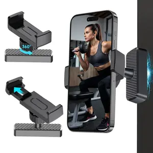 Magnetic Phone Holder for Gym, 360° Adjustable, Strong Portable Magnet Phone Mount for Workout Recording, Compatible with Andriod Phone  and iPhone 17/16/15/14/13/12, Perfect Gift for Men & Women Compatible with All Smartphones 4.7-7"