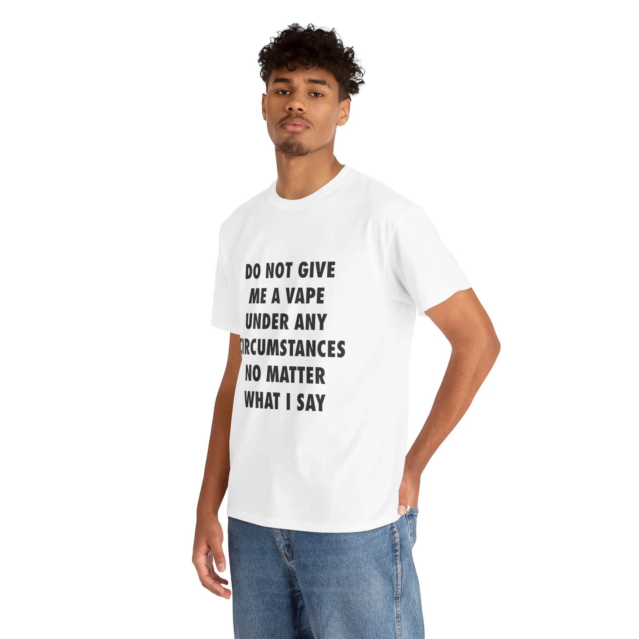 DO NOT GIVE ME A VAPE SHIRT | F=Text Graphic Tee Breathable Classic Cotton  Funny Short-sleeve