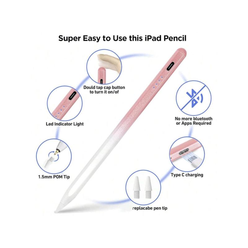 2-in-1 Stylus Smart Pencil for Drawing Writing USB Rechargeable ABS Material Compatible with iPad Air Android Tablets Smartphones Multicolor Halloween Gift