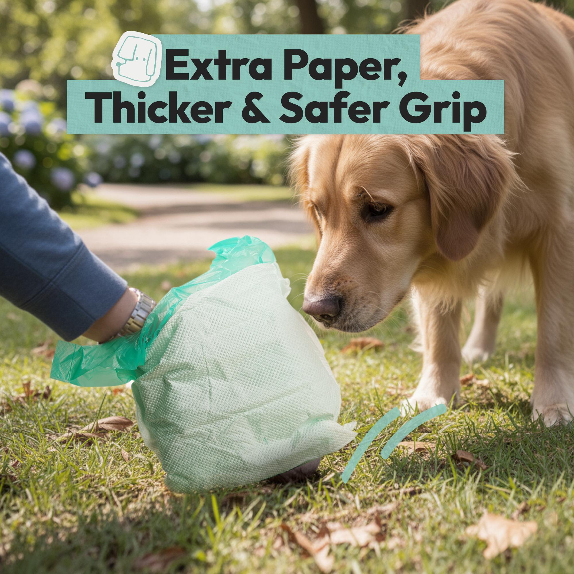 100% Leak-Proof Double-Layer Dog Poop Bags｜Extra Thick, Tear-Resistant & Unscented｜Easy Tie Handles for Clean, Stress-Free Pet Waste Cleanup（100 Count）
