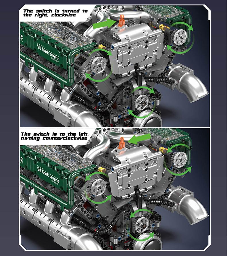 Mould King 10182 V8 Engine Double Turbo Eight Cylinder Green Model That Works Building Block Toy 2250 Pcs Mould King 10182 V8 Engine Double Turbo Eight Cylinder Green Model That Works Building Block Toy 2250 Pcs