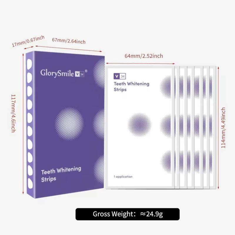 Whitening Strips, 7-day treatment (7 Packets - 2 Strips per pack)- Enamel-Safe Strips for Sensitive