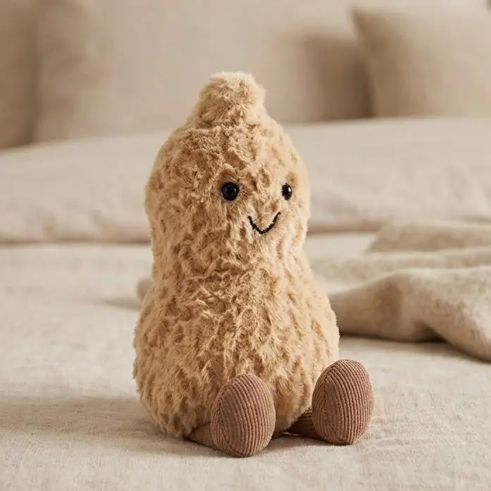 JELLYCAT Amuseables Peanut Plush Cute Peanut Food Toy Soft Stuffed Animal Collectible Gift for Kids Adults Birthday Nursery Decor