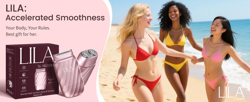 LILA Dual-Head Mini Electric Beard Shaver – Waterproof Rechargeable 2-in-1 Razor, Portable Full Body and Facial Epilator for Painless Trimming of Pubic Hair, Face, Underarms and Legs – 2025 New Shaver,Christmas gifts,New Year's gifts