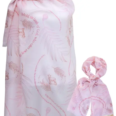 Prayer Scarves Christian Neck Scarf with Hosanna Bible Verse, Risen King Themed Easter Shawl