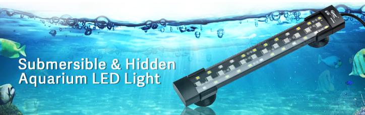 hygger 24/7 Mode Submersible Aquarium LED Light, Full Spectrum Hidden Fish Tank Light with 3 Rows Beads 7 Colors Auto On Off Sunrise-Daylight-Moonlight, Adjustable Timer Brightness