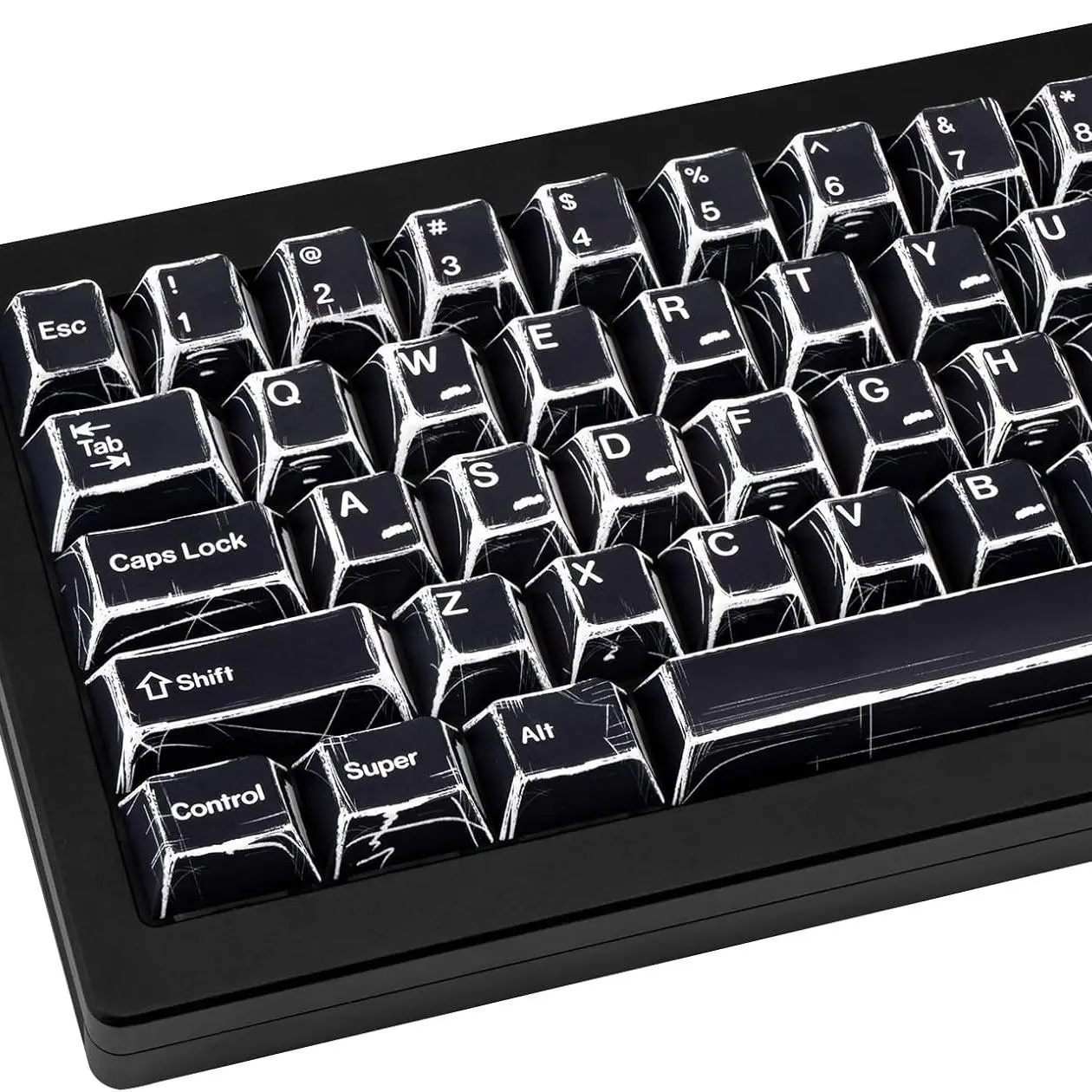 PBT Keycaps, 1 Set 136 Keys Manga Theme Custom Keycaps Set, Cherry Profile Dye-sublimation Black Keycaps for 61/64/68/84/87/100/104/108 Cherry Gateron MX Switches Mechanical Keyboard