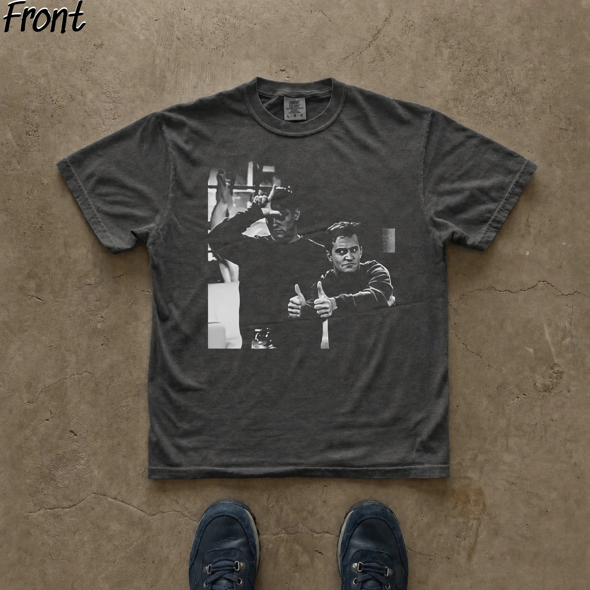 Gildan Men's Fitted Cotton Graphic Tee - 90s Retro Vintage Short-Sleeve Round Neck, Friends Sitcom Chandler Bing Nod Friends Art, Cute 90s Graphic Vibe Lightweight All Seasons Top, Cold Wash, Gift for Fans