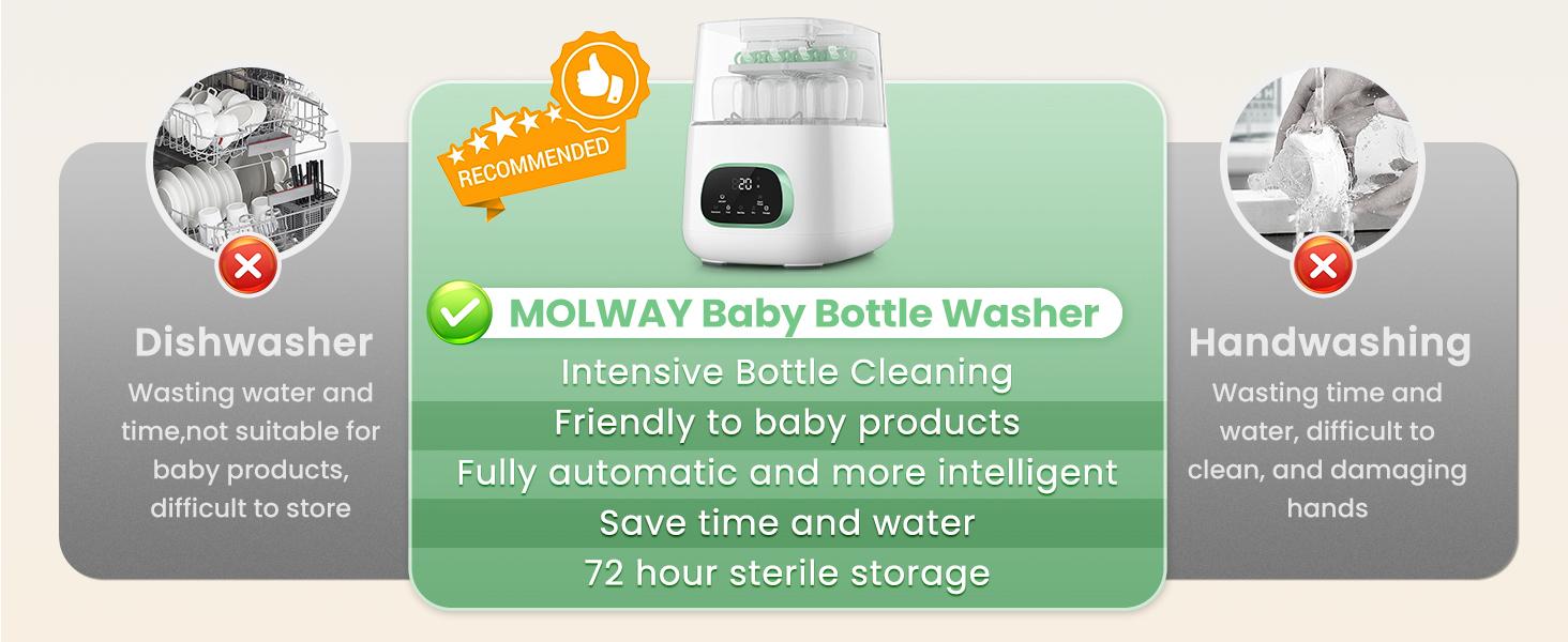 Baby Bottle Washer,Sterilizer And Dryer,Effortless All-in-One Cleaning Mashine,Large Capacity for Bottles,Pump Parts & Baby Essentials, Free Your Hands And Save Time