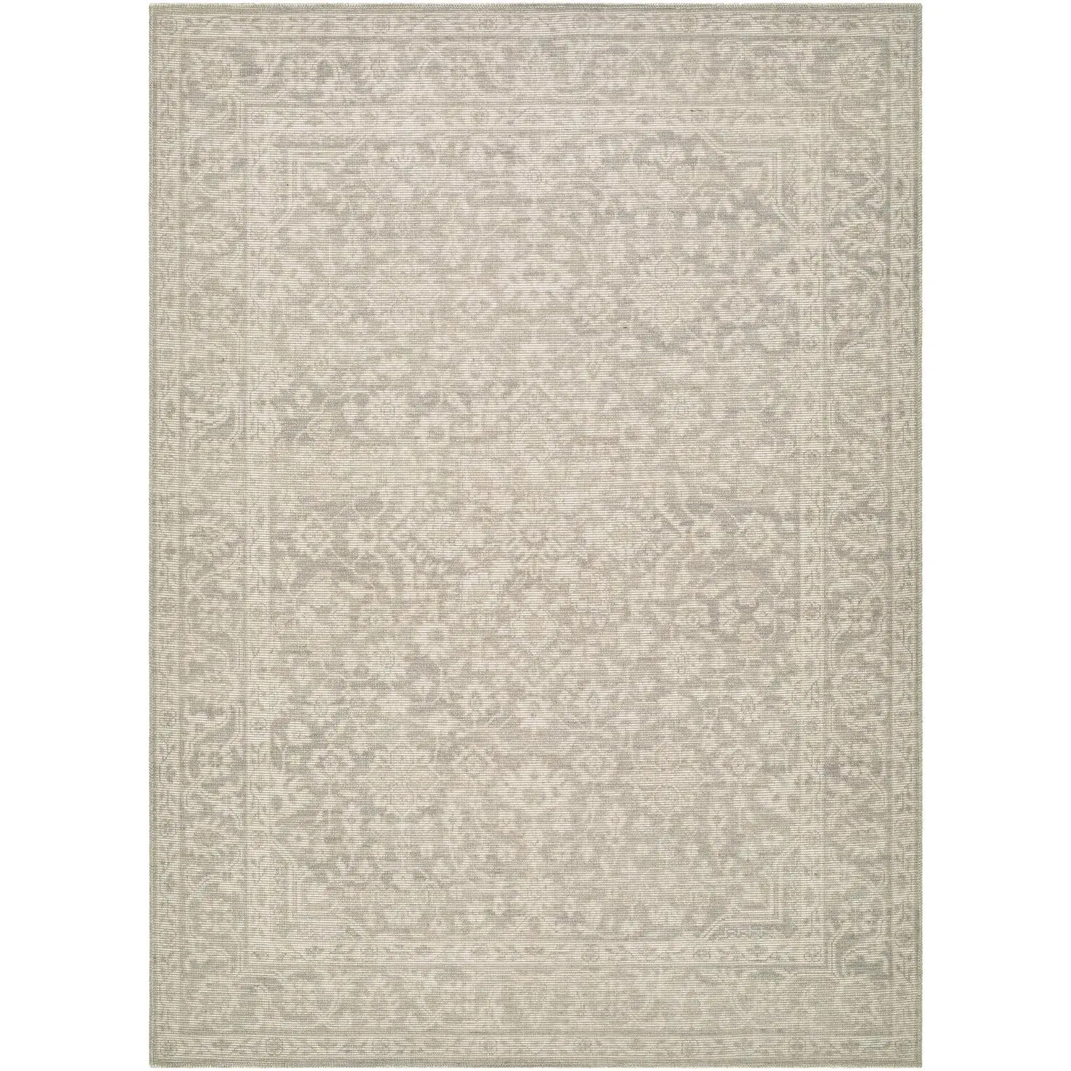 Livabliss Nabela Noor x Maan VI Machine-Woven Jute-Polyester Gray Traditional Home Decorative Rug - Soft Washable Indoor Area Rug for High-Traffic Living Room, All-Season Aesthetic Home Decor Textile, Indoor Area Rugs