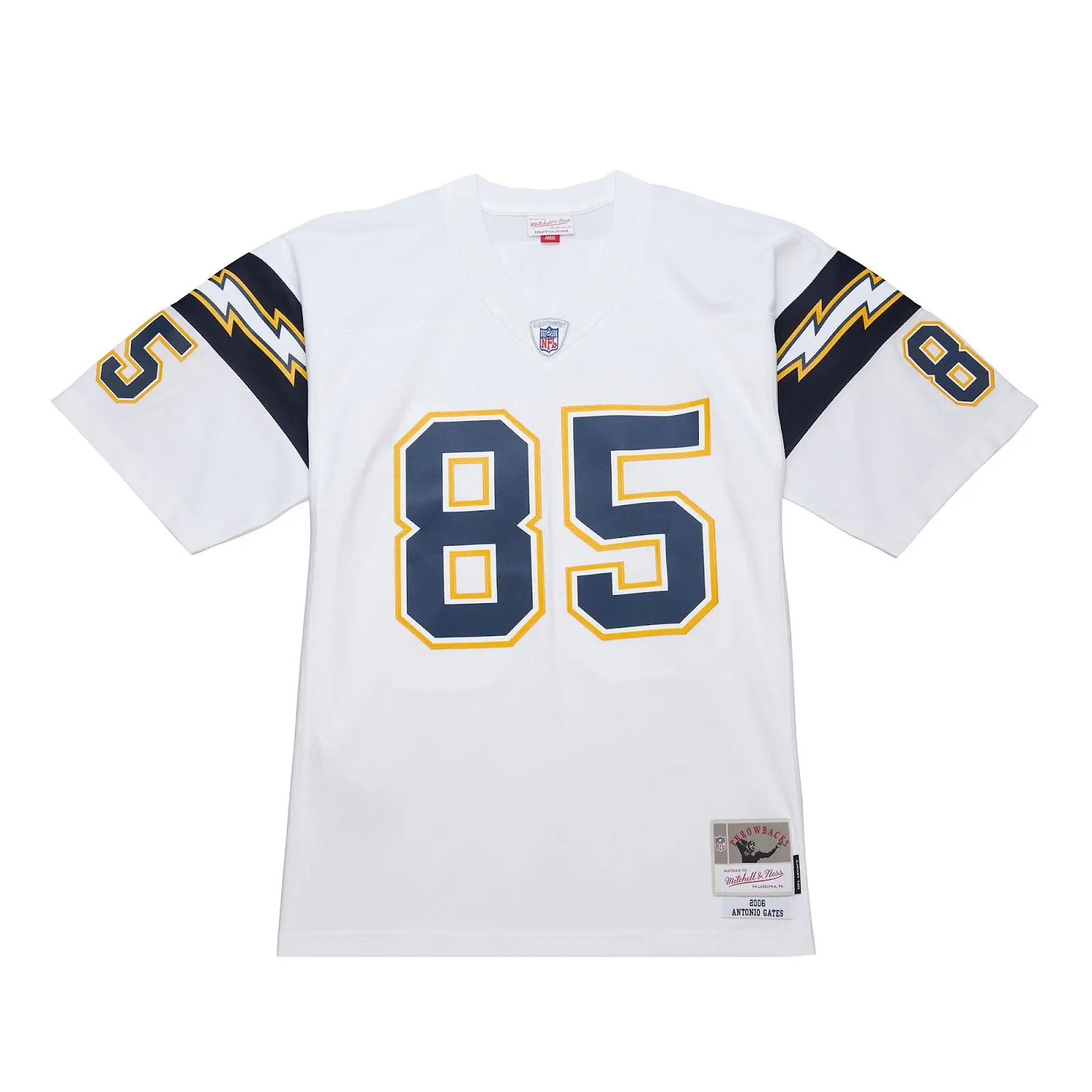 Men's Antonio Gates White San Diego Chargers 2006 Legacy Jersey NFL Throwback Mitchell & Ness