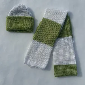 Stripped Knitted Set | Handmade Scarf & Beanie Cozy Winter Set