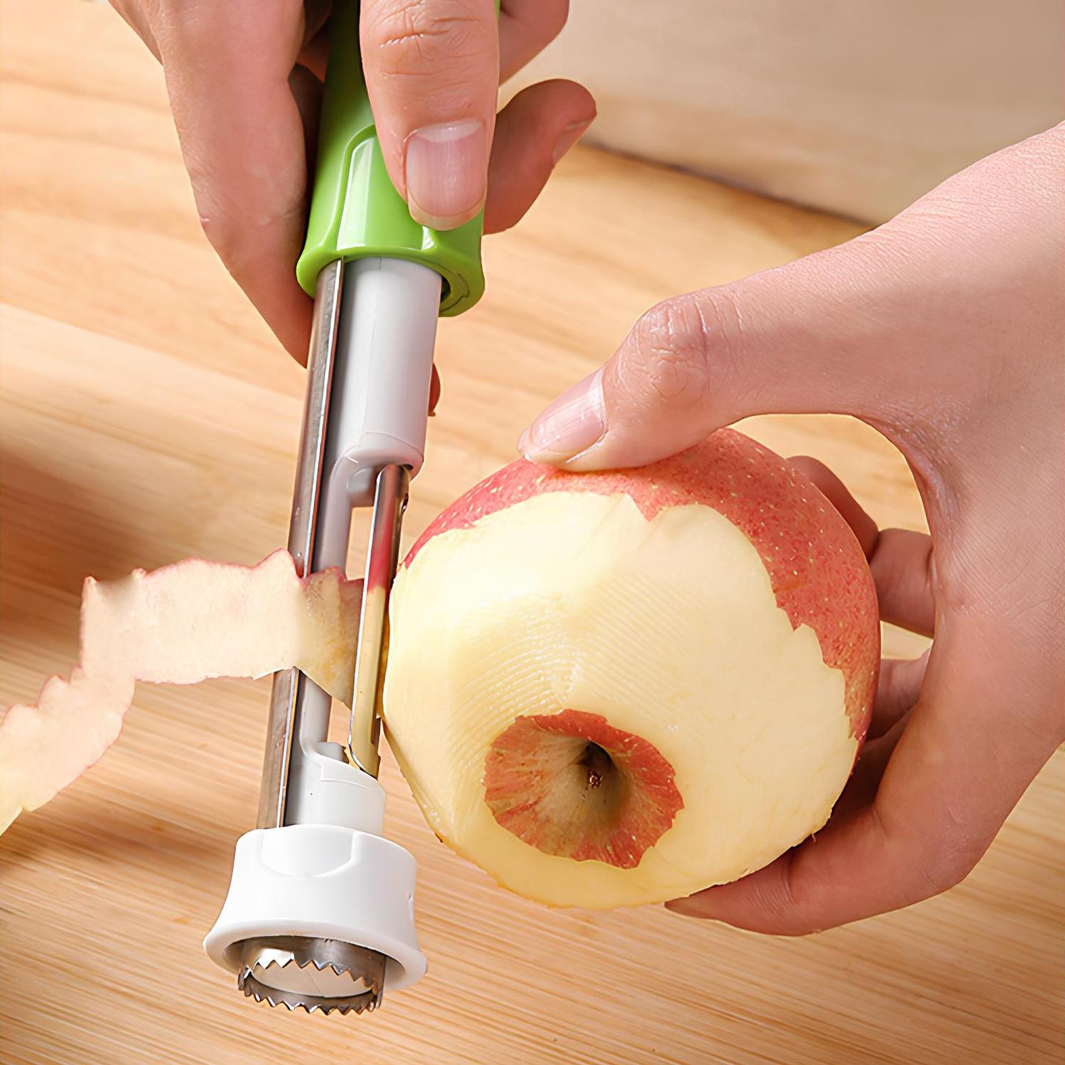 2 in 1 Apple Corer and Peeler, Apple Core Removal Tool, Stainless Steel Fruit Vegetable Corer and Peeler Tool, Multifunction Corer Tool, Kitchen Gadget for Fruit and Vegetable