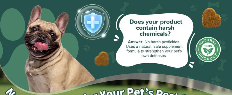 Dog Flea & Tick Support Soft Chews - Natural Oral Supplement - Suitable for All Breeds & Sizes - 150 Chicken Treats