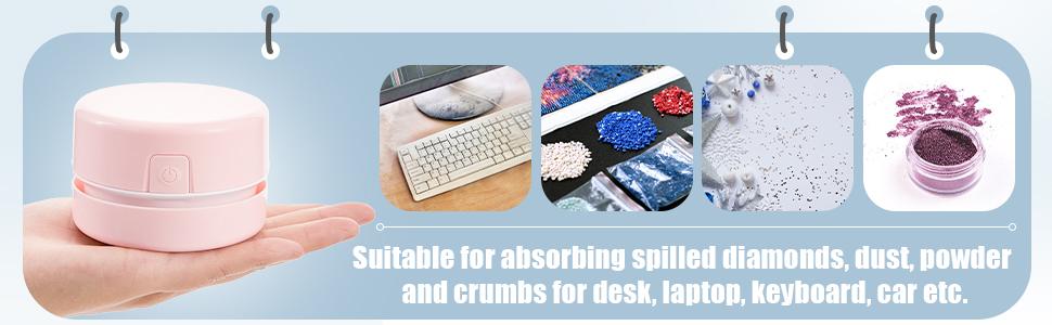 Desktop Vacuum Cleaner,Mini Table dust Sweeper Energy Saving,High Endurance up to 90 mins,Rotatable Design for Keyboard/Home/School/Office(Charging version)