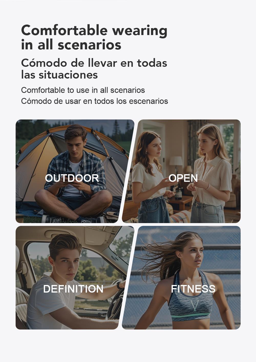 ERAZER XT66Pro OWS Translation Wireless Bluetooth Earphones Support 135 Languages Real Time Bluetooth Translation Earbuds HIFI Sound Quality Light-Weight Headphones Built-in Microphone Support Phone Calls Music AI Chat