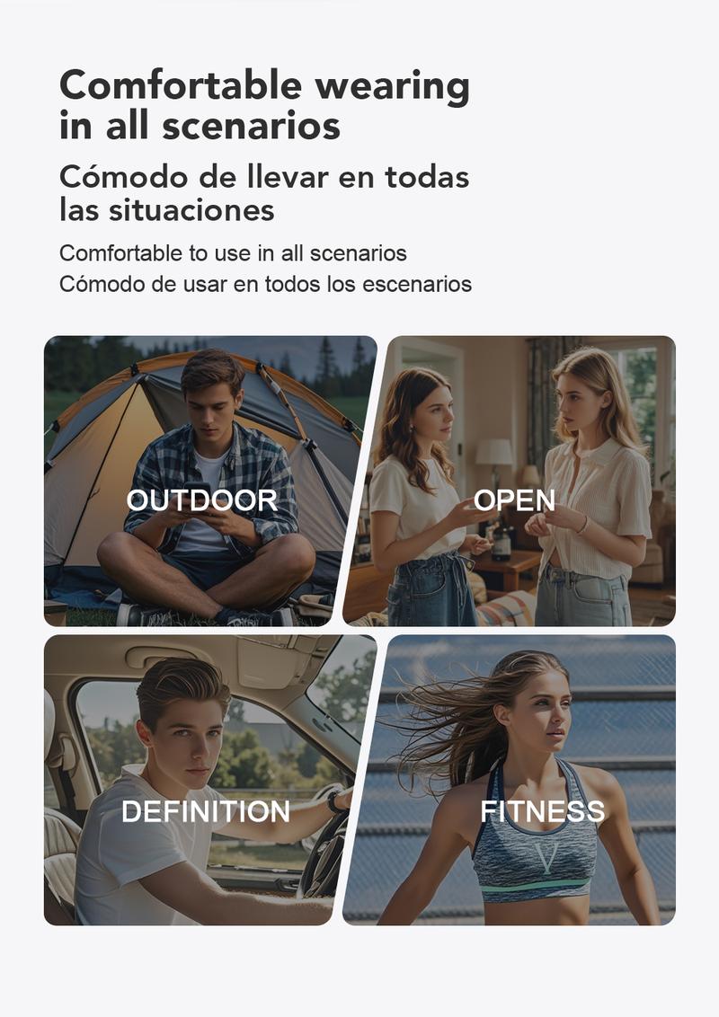 ERAZER XT66Pro OWS Translation Wireless Bluetooth Earphones Support 135 Languages Real Time Bluetooth Translation Earbuds HIFI Sound Quality Light-Weight Headphones Built-in Microphone Support Phone Calls Music AI Chat