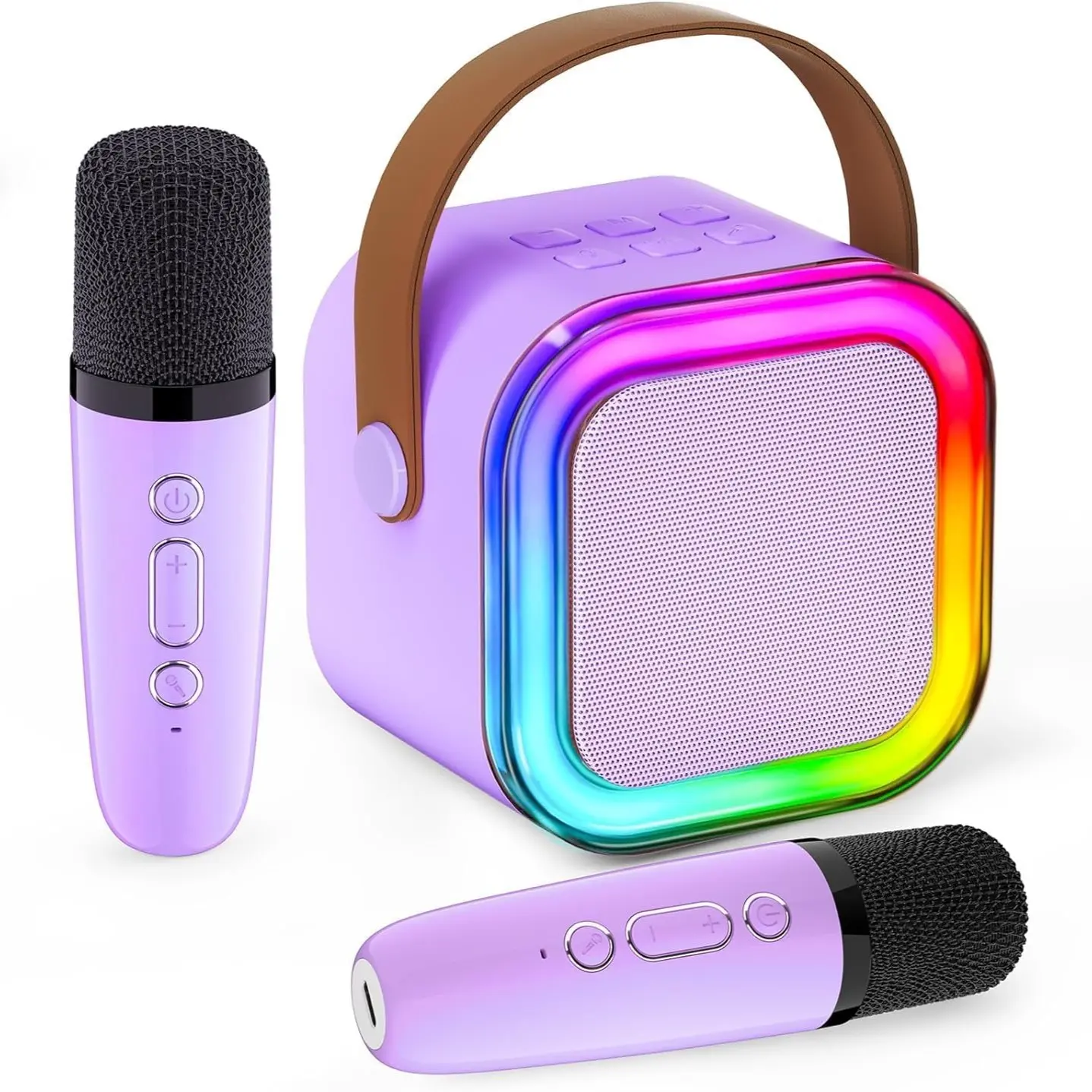 GMOX Portable Mini Karaoke Machine with Wireless Microphone, Bluetooth Speaker, RGB Lights, Voice Effects & Rechargeable Battery – Office Presentation, Party & Travel Gift for Kids