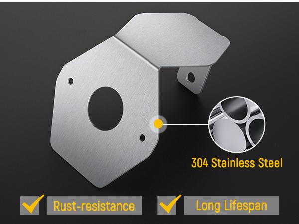 Partsam Glass Watermelon Light Mirror Turn Signal Angled Stainless Steel Bracket Holder 2PC