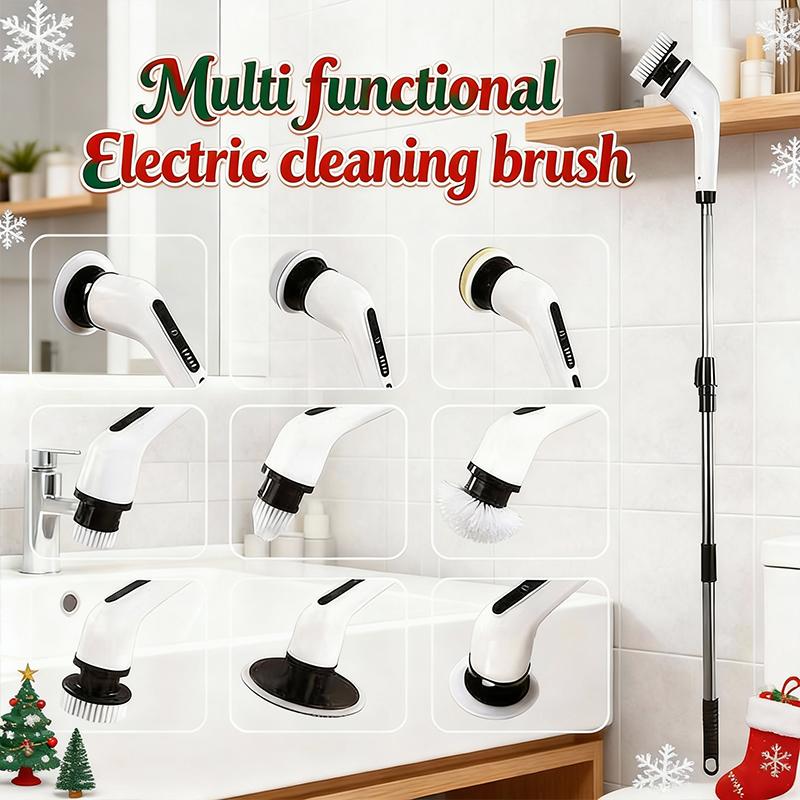 【Valentine's Day gift】HomeShine Electric Spin Scrubber Cordless Shower Scrubber lPX7 Waterproof Multi-Surface Cleaning Brush with 9 Brush Heads Long Battery Life Adjustable Speed Extendable Handle for Bathroom Kitchen Durable Cleaning Helper Utensils