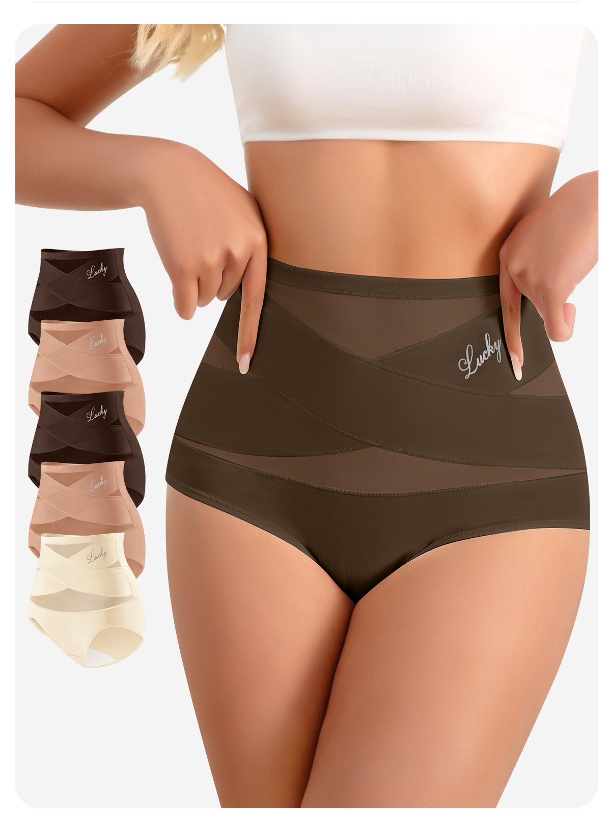 【NEW COLORS】Morelect 3/5/8 Pack High-Waisted Letter Print Underwear,Cross Support Tummy Control Panties for Women,Breathable Slimming Underwear for Women, All-Season Comfy Daily Wear. Casual Bridal Basic Minimalist Lingerie. SpringStatements