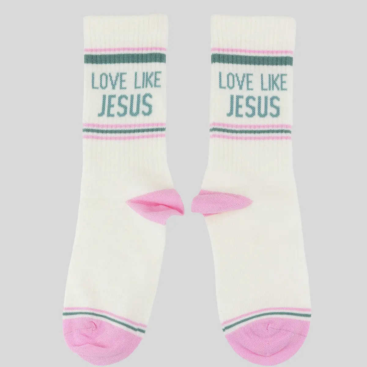 Love Like Jesus Crew Socks for Women and Men, Soft Cotton-Blend Athletic Socks with Ribbed Cuff, Breathable for Everyday Wear, Knit, Fit