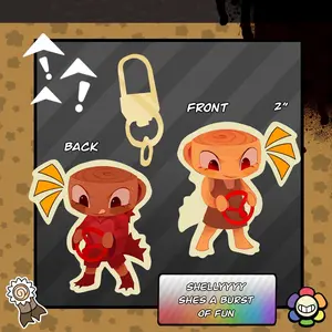 Dandy's World Double Sided Keychains - Shelly Keychain Main Toons - Kawaii Bag Accessory, Cool Collectible Gift for Fans, Aesthetic Merch for Players