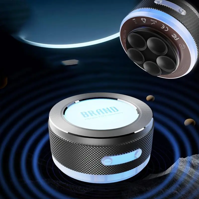 Portable Wireless Speaker, Mini Round Shaped Bluetooth-compatible Speaker, USB Rechargeable Speaker for Home, Outdoor, Travel, Audio, Multipurpose Portable Speaker, Portable Magnetic Speaker, Portable Outdoor Speakers, Wireless Bt Speaker