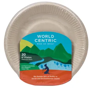 World Centric Plates, Compostable, Ripple Edge, 6 in