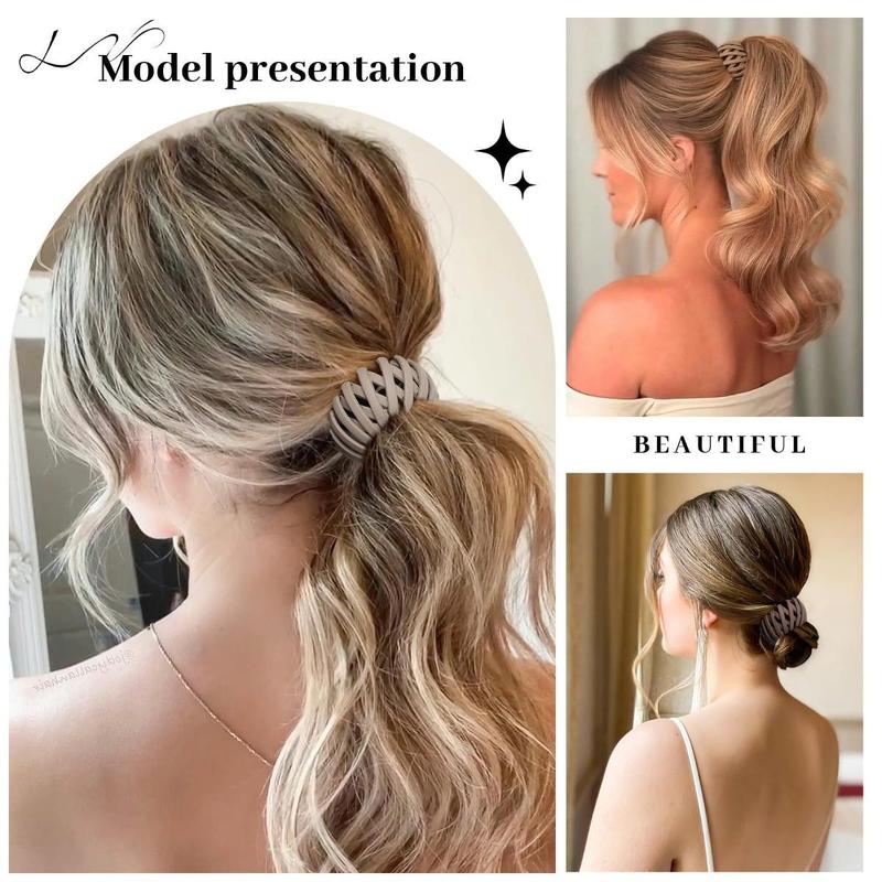 6Pcs Birds Nest Hair Accessories Bun Maker Clips Expandable Ponytail Holders Shaped Hairpins for Women and Girls