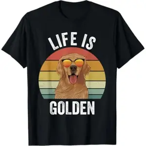 Casual T-shirt Retro Golden Retriever Funny Dog T-Shirt Menswear Top