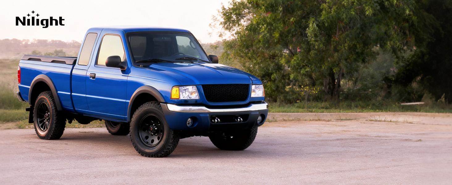 Nilight Fog Lights Assembly Compatible with 2001 2002 2003 Ford Ranger w/H10 12V 42W Bulbs Clear Lens Driver and Passenger Side