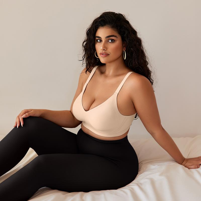 OEAK Women Comfortable Push Up Bras Wireless Seamless Full Coverage Jelly Bra Buttery Soft Everyday Tshirt Bra Convertible Bra