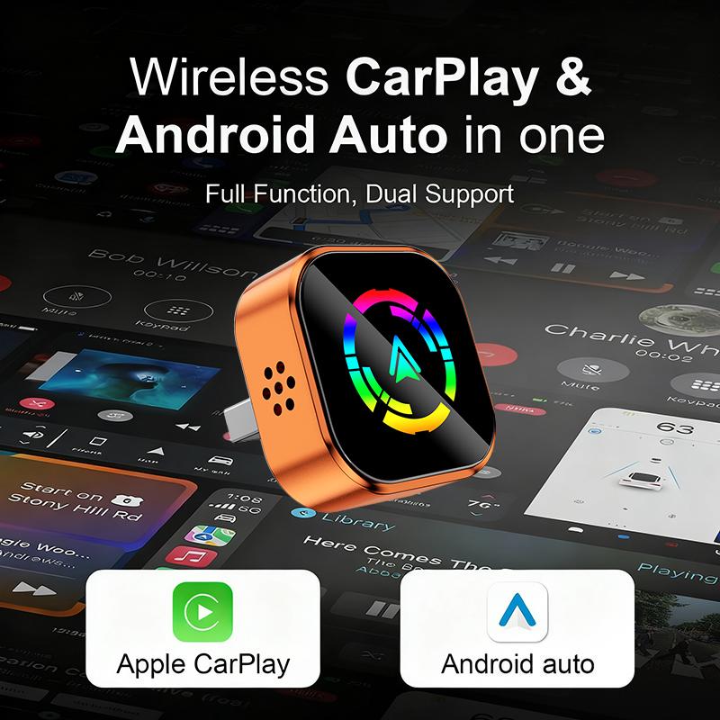【YURNLV】X 2026 New Wired to Wireless CarPlay Converter, Compact Design, Plug-and-Play, Fast Stable Auto-Connection,  Hands-Free Calls，Zero Delay