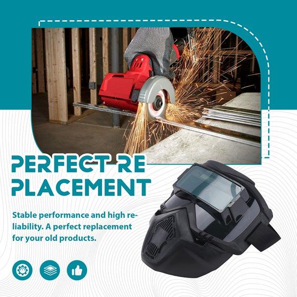 PC Auto Darkening Welding Glasses with Adjustable Strap & Removable Lens Anti-Splash Face Shield for Arc MIG TIG Welder