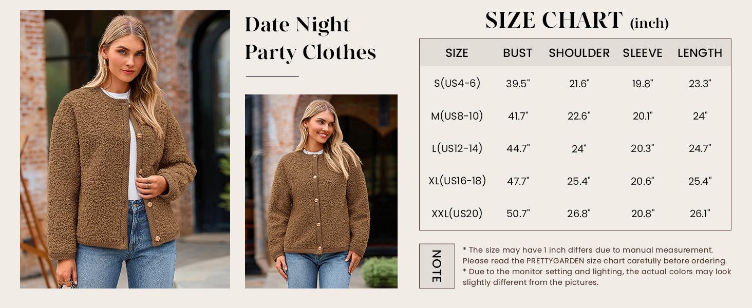 PrettyGarden Women's Faux Fur Shearling Coat Fuzzy Fleece Button Up Trendy Fall Winter Cropped Jackets Womenswear Casual